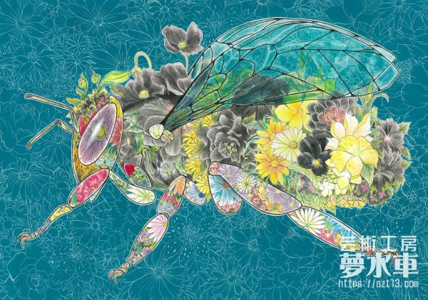 画像1: 水野祐介 絵画 A4サイズ複製「みつばちもんめ」 (1)